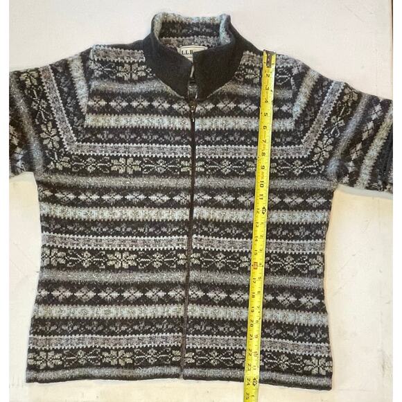 VTG L.L. Bean Women Wool Silk Fair Isle Sweater Made in Scotland Sz L Cozycore - Picture 7 of 13